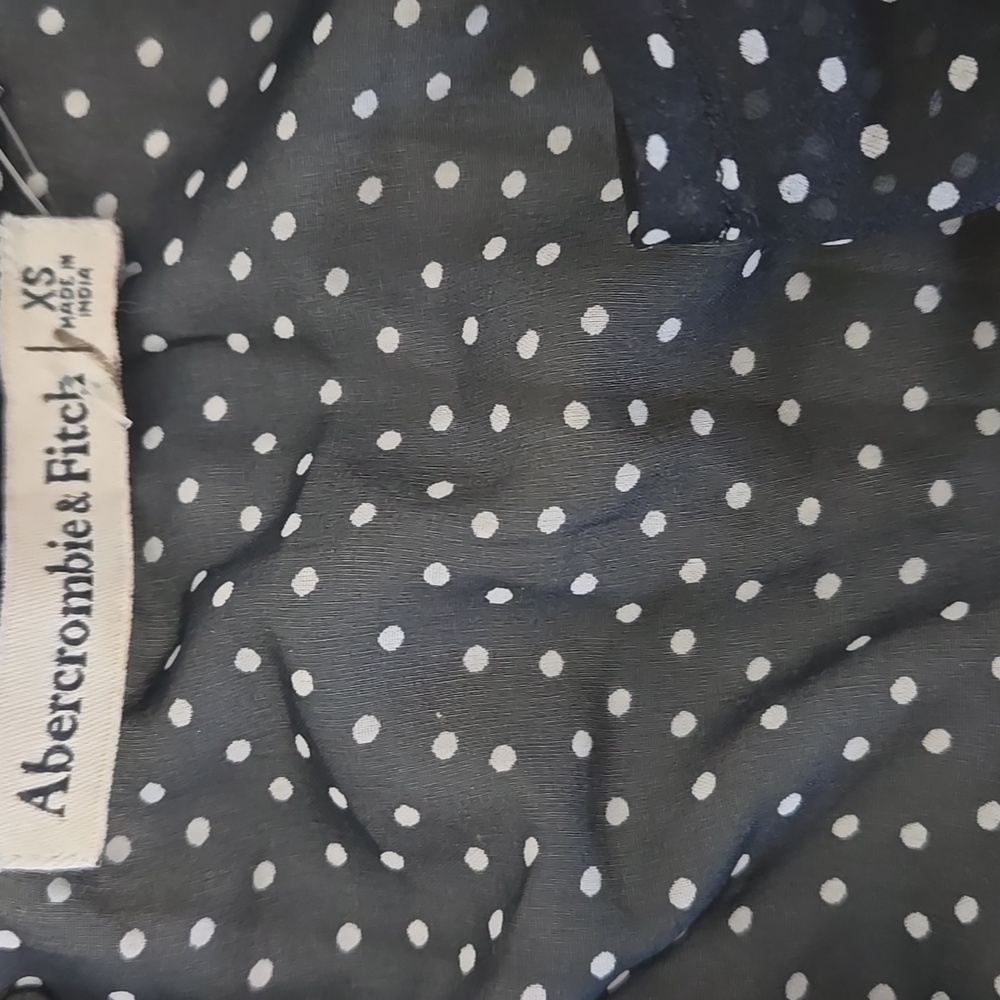 Abercrombie & Fitch Sheer Polka Dot Blouse Top Long Sleeves NEW Size XS - Picture 6 of 7
